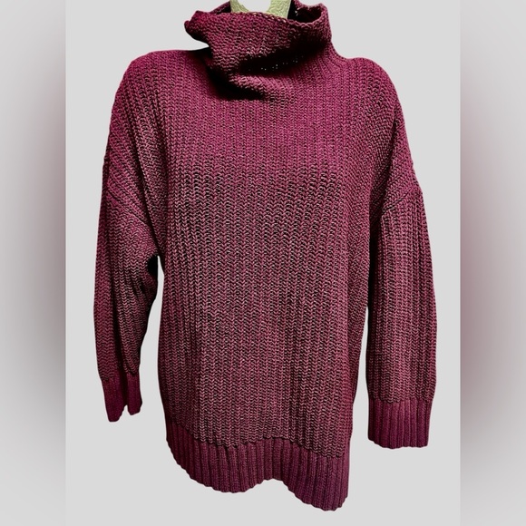 AERIE Women's Cozy Knit Sweater - Burgundy knit size L - Picture 1 of 3